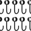 Pipe Rod Hooks Fit 3/4" Dia Rod Closet Rod Hooks Black Tube Rod Hooks for Wardrobe - 10pcs (19.5mm Inner Dia)