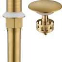 KAIYING Pop Up Drain, Bathroom Sink Drain Stopper, Vessel Sink Drain Assembly with Detachable Basket Stopper, Anti-Explosion and Anti-Clogging Drain Strainer (NO Overflow, Brushed Brass)