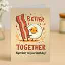 2 x Romantic & Funny Birthday Greeting Card for Partner (Better Together Bacon & Eggs)
