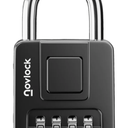 Combination Lock for Outdoor & Indoor | Heavy Duty, Weatherproof, 4-Digit Security | Padlock for Lockers, Gates, Fences, Sheds, Storage | 1-Pack, Black