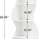 Tribesigns Corner Shelf, Modern 5-Tier Wall Corner Bookshelf, Stylish Corner Small Bookcase Storage Rack Plant Stand with Unique Shape for Living Room, Home Office (White, 1PC)