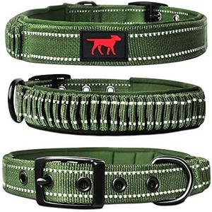Tuff Pupper Heavy Duty Dog Collar with Handle | Ballistic Nylon Heavy Duty Collar | Padded Reflective Dog Collar with Adjustable Stainless Steel Hardware | Convenient Sizing for All Breeds