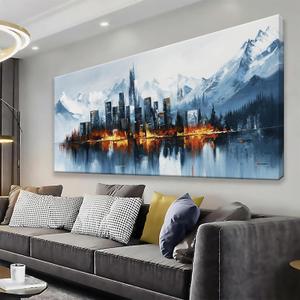 New York City Wall Art Modern Abstract Wall Art For Living Room 24 × 48 In