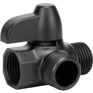 NearMoon Solid Brass G1/2" Shower Arm, 3-Way Diverter Valve for Handheld and Fixed Spray Head, Bathroom Component for Showerhead Combo T-Adapter (Fixed Nut, Matte Black)