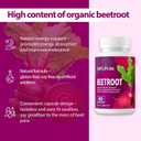 Beet Root Capsules, Beet Root Powder Supplements - 1300mg Per Serving, Beetroot Capsules for Athletic Performance Digestive & Endurance Support, Non-GMO, Gluten Free, 60 Pcs