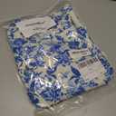 MakeMeChic Women's Floral Print Long Sleeve Ruffle High Neck Blouse Shirt Top (Blue, XL)