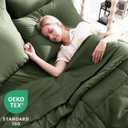 CozyLux Full Size Comforter Sets Olive Green, 7 Pieces Bed in a Bag, Green Comforter Full Size, All Season Bedding Sets with Stitch Quilted Comforter, Flat Sheet, Fitted Sheet, Pillowcases