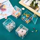 Blulu 8 Pcs Clear Acrylic Box with Lid Plastic Jewelry Mini Storage Box Mini Cube Containers for Candy and Tiny Jewelry Easter Party Favor(3.3 x 3.3 x 3.3 Inch,Classic Style)
