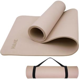 HAHE Yoga Mat Thick (8MM,1/3"), Eco-Friendly POE Non Slip Yoga Mat, High Rebound & Shock Absorption, Anti-Tear & Sweat-Resistant for Yoga, Fitness, Home, Workouts, Large Pilates Mats 72"x24" with Carrying Strap