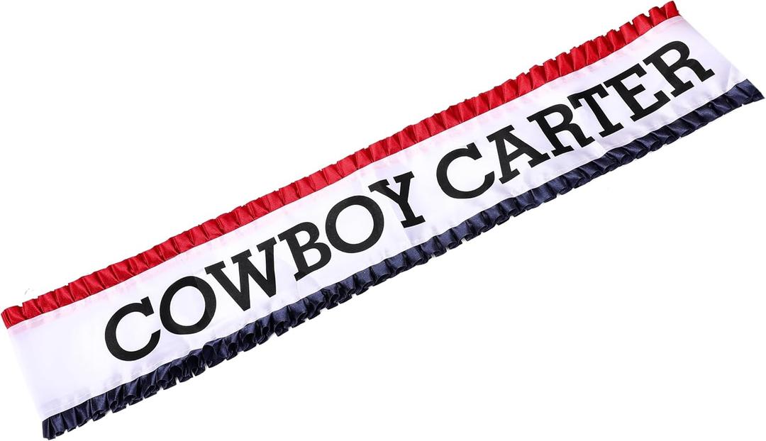 Cowboy Carter Sash with Red and Blue Frills
