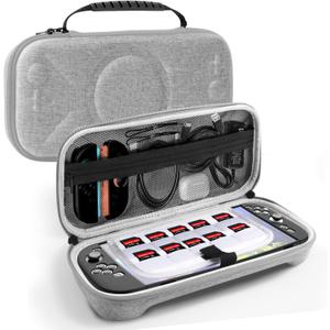 ALAFLY Carrying Case for Nintendo Switch 2, Slim Portable Travel Bag with 10 Game Cards Storage, Nylon Hard Shell & Soft Fabric Lining for Joy-Con Controller Accessories, Gray