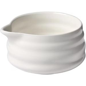 BlendWell Ceramic Matcha Bowl with Spout, White Chawan Mixing Bowl for Whisking and Pouring Matcha tea