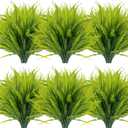 12 Bundles Artificial Plants Outdoor Fake Boston Fern Greenery with Flowers Faux UV Resistant Shrubs Garden Patio Porch Window Box Farmhouse Hanging Decor(Green) (Boston Fern With Flowers)