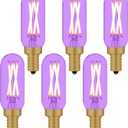 Small Base Purple Light Bulb E12 Colored Chandelier Light Bulbs, 4W 40 Watt Equivalent Dimmable Purple Candelabra Light Bulbs, 6 Pack