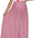 KIM S Summer Maternity Dress Baby Shower Dress for Photoshoot Maternity Maxi Dress (Mauve S)