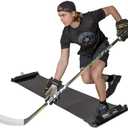 Better Hockey Extreme Slide Board - Portable IceHockey Training Aid, For Stamina, Endurance, Strength, Agility and Speed - Used by the Pros, Adjustable Length, With 3 pair of Booties, Size S, M, and L