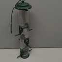 Bird Feeders for Outdoors (Green) Squirrel Proof Hanging Bird Feeder with Locking Lid & Adjustable Hanger, Chew-Proof, Weather Resistant 15 Inches 6 Port