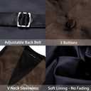 Barry.Wang Vest for Men Business/Leisure Dress Suit Vests V-neck 2 Pockets Wedding Party Tuxedo Satin Waistcoat (Brown, XXL)