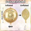 6pcs 22 Inch Gold Disco Ball Balloons, Shiny Gold Big Disco Balloons, 4D Large Foil Aluminum Balloon For Birthday Baby Shower 70s 80s 90s Theme Party Wedding Engagement Graduation New Year Decoration