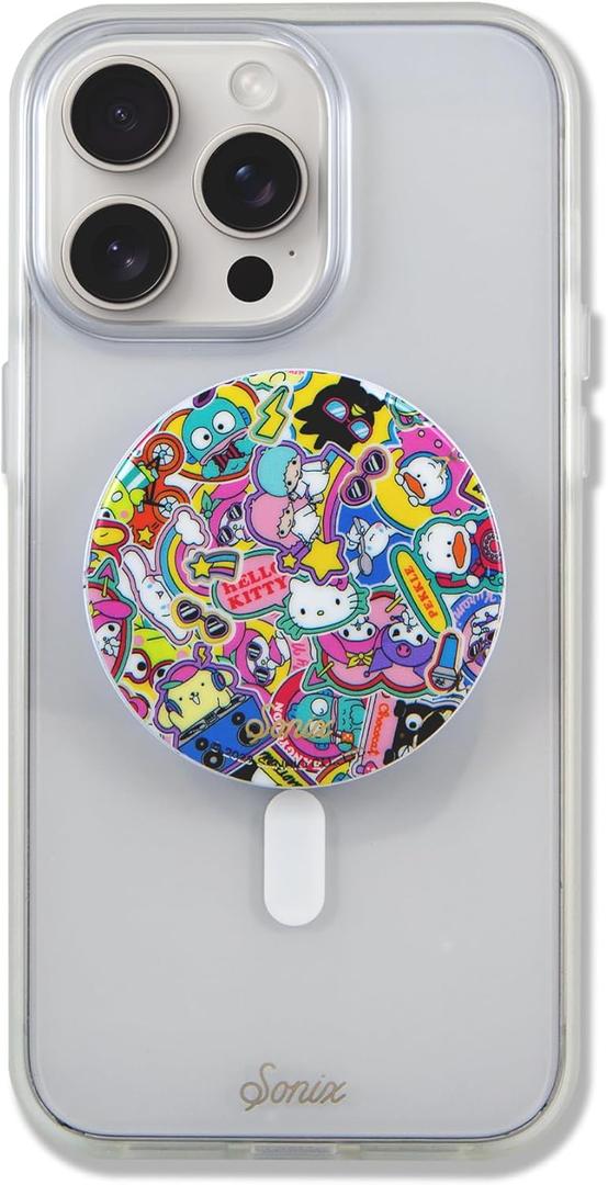 Sonix x Sanrio MagLink Snap Grip | Magnetic Phone Grip Holder and Collapsible Kickstand | Compatible with MagSafe | Hello Kitty and Friends Stickers