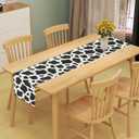 2 x Linen Cow Print Table Runner Cow Print Table Cloth for Parties Farm Cowboy Themed Birthday Party Home Kitchen Dining Room Table Decorations 13x72 Inch