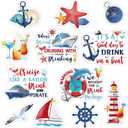 Kanayu 12 Pieces Cruise Door Magnets Decorations, Sea Navigation Ship Car Refrigerator Magnets Stickers Anchor Cruise Cabin Door Fridge Magnetic Decorations for Cabin Carnival Party
