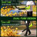 Leaf Blower Cordless, Leaf Blower with Battery and Charger - 2 Speed Modes, 2 Batteries, 20V Powerful Lightweight Electric Blowers for Blowing Leaves, Lawn Care, Patio Cleaning and Dust, Green