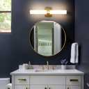 AIJIASI Bathroom Vanity Light Fixtures Over Mirror - 22.8 Inch Gold Bathroom Light Fixtures with Acrylic Shade 18W Dimmable 5CCT LED Vanity Light Modern Bathroom Sconces