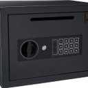 Drop Safe - Digital Compact Steel Money Security Box with Keypad - Deposit Cash Easily  For Home or Business by Paragon Safe - Black, .54 Cubic Feet