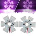 Partsam 2Pcs Ultra-Thin Hex Style Dual Function Interior 54 diode LED Air Breather Light 4.8" Decorative Air Cleaner Lamp for Peterbilt Kenworth Freightliner Trucks, Trailers, RVs IP67 12-30V (Purple)