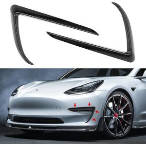 Tesla Model 3 Front Fog Light Trim Cover Fog Lamp Frame Blade Trim Eyebrow Spoiler Accessories for Tesla Model 3 2017 2018 2019 2020 2021 2022 2023 (Matte Black)