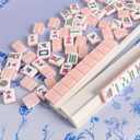 TIASUSAN 4PCS Mahjong Racks with Pushers (White), American Mahjong All-in-one Tile Rack with Pusher Combo