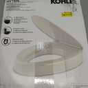 KOHLER 25875-96 Hyten 3" Height, Elevated Soft Close Elongated Toilet Seat, Contoured Seat with Grip-Tight Bumpers, Quick-Attach Hardware, No Slam Toilet Seat, Biscuit