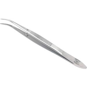 Stainless Steel General Purpose Lab Twezers Forceps with Curved Point Tips (4.5 in.)