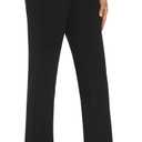 iChosy Women's Stretchy Straight Leg Dress Work Pants Business Office Casual Slacks with Pockets (Black)