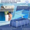 Rectangular Pool Cover, Swimming Pool Cover for Rectangular Above Ground Frame Pool, Improved Version Windproof and Waterproof Design (181 * 90IN), 15*7.5FT / 181*90IN
