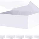BLK&WH 6 Gift Boxes 11.5x8.1x3.8 Inches, Large White Magnetic Bridesmaid Proposal Boxes with Lids (Matte White)