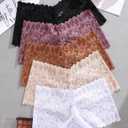 Sexy Women's Underwear Lace Shorts V Waist Breathable Cheeky Panties Boyshorts Underwear Women 5 Pack (XX-Large)