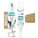 PentaUSA Tile Grout Repair Kit - Beige Grout Filler, Triple Protection, Fast Drying Formula Restores and Renews Joint Lines with Scraper (Beige, 8.8oz / 250gr)