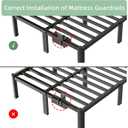 Queen Size Bed Frame, 14 Inch Heavy Duty Metal Platform Bed Frame, Noise Free Steel Mattress Foundation, No Box Spring Needed, Spacious Under Bed Space