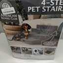 AKC 4-Step Pet Stairs  Durable, Non-Slip Steps for Small Dogs and Cats, Washable Cover, Simple No-Tool Assembly, Supports Up to 50 lbs