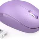Seenda Wireless Mouse for Laptop, 2.4G Noiseless Mouse with USB Receiver - Optical Tracking Portable Computer Mice for Chromebook, PC, Tablet, Windows System, 24 Months Battery Life - Purple