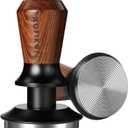 53.3mm Espresso Tamper, Coffee Tamper with Stainless Steel Ripple Base, Barista Espresso Coffee Tamper with 30lbs Spring Loaded and Rosewood Handle Fits for Breville Series 54mm Portafilter