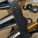 Cobbe 4 inch Brushed Nickel Bathroom Faucets with Pop up Drain and Two Supply Hoses, Lead-Free Stainless Steel 2 Handle Centerset Faucet for Vanity, RV