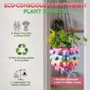 Enhon 7 Inch Hanging Planters for Indoor Plants, Unique Hanging Pots for Plants with Drainage and Hanger Baskets Hangers, Spiked Orb Plant Hanger, Silky Rainbow Finish