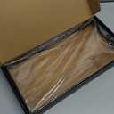 Toilet Paper Basket Organizer  Acacia Wood Toilet Tank Tray with Metal Frame, Back of Tank or Top Bathroom Counter Storage  Black & Acacia Modern Decor (13" x 6.5" x 2")