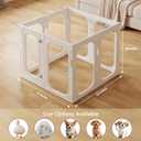 Acrylic Clear Dog Playpen Indoor with Door, 26'' H Transparent Dog Play Pen for Small Dogs, No-Connector Modular Puppy Playpen with Integrated Suction Cups Base, 8 Panels, White