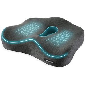 Memory Foam Seat Chair Cushion for Relieves Back Sciatica Pain Tailbone Pain Coccyx Degenerating Disc Orthopedic Osteoarthritis Prostate Cushion Low Back Pain Cushion Hip Shaping (Dark Gray), ZD