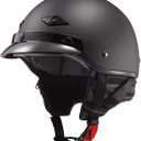 LS2 Helmets Bagger Motorcycle Half Helmet (Medium, Matte Black)