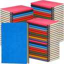 60 Pack Lined Journal Notebook Bulk A5 Softcover Wide Ruled Leather Notebook 100 Sheets Thick Daily Journal with Pen Holder for Travel Business Work Writing Office School, 5.71" x 8.27"(10 Colors)